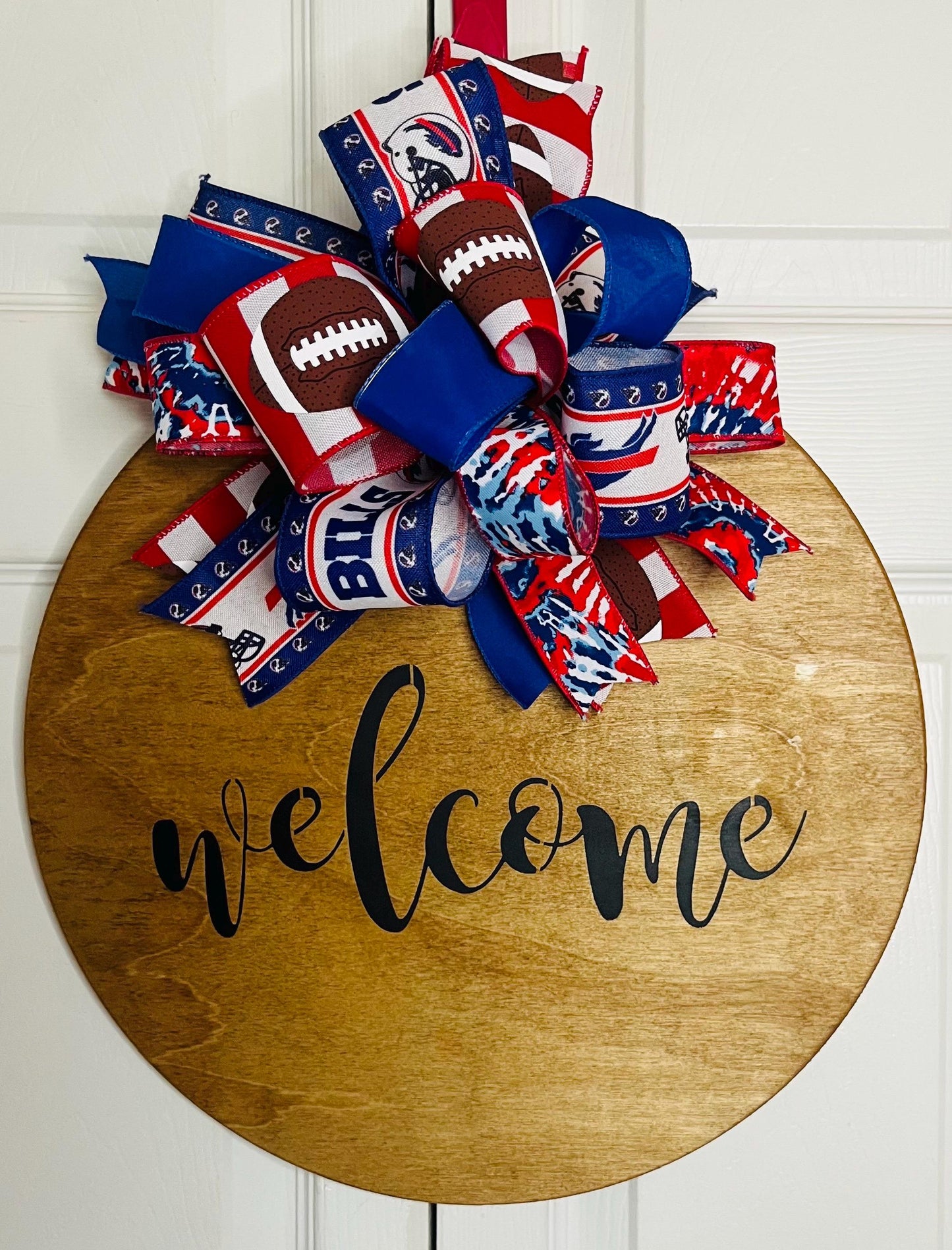 Football door hanger wreath