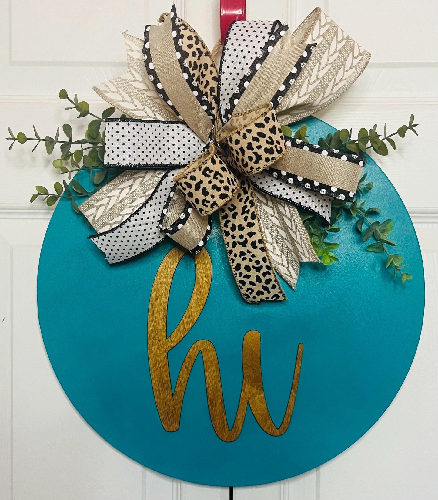 Hi wooden door hanger sign