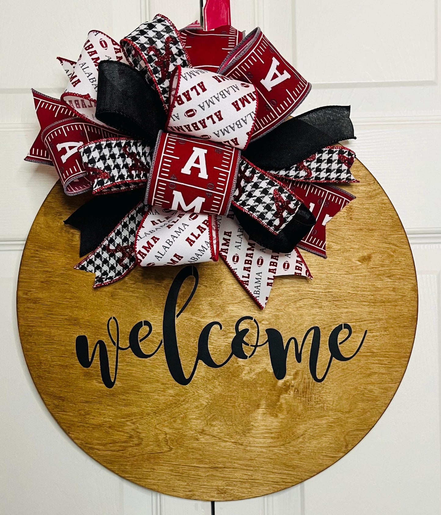 Welcome football door hanger wreath