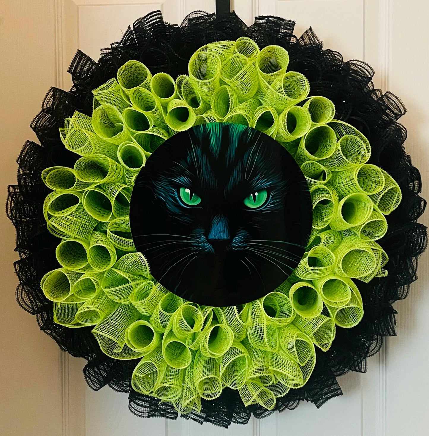 Black Cat Halloween Wreath