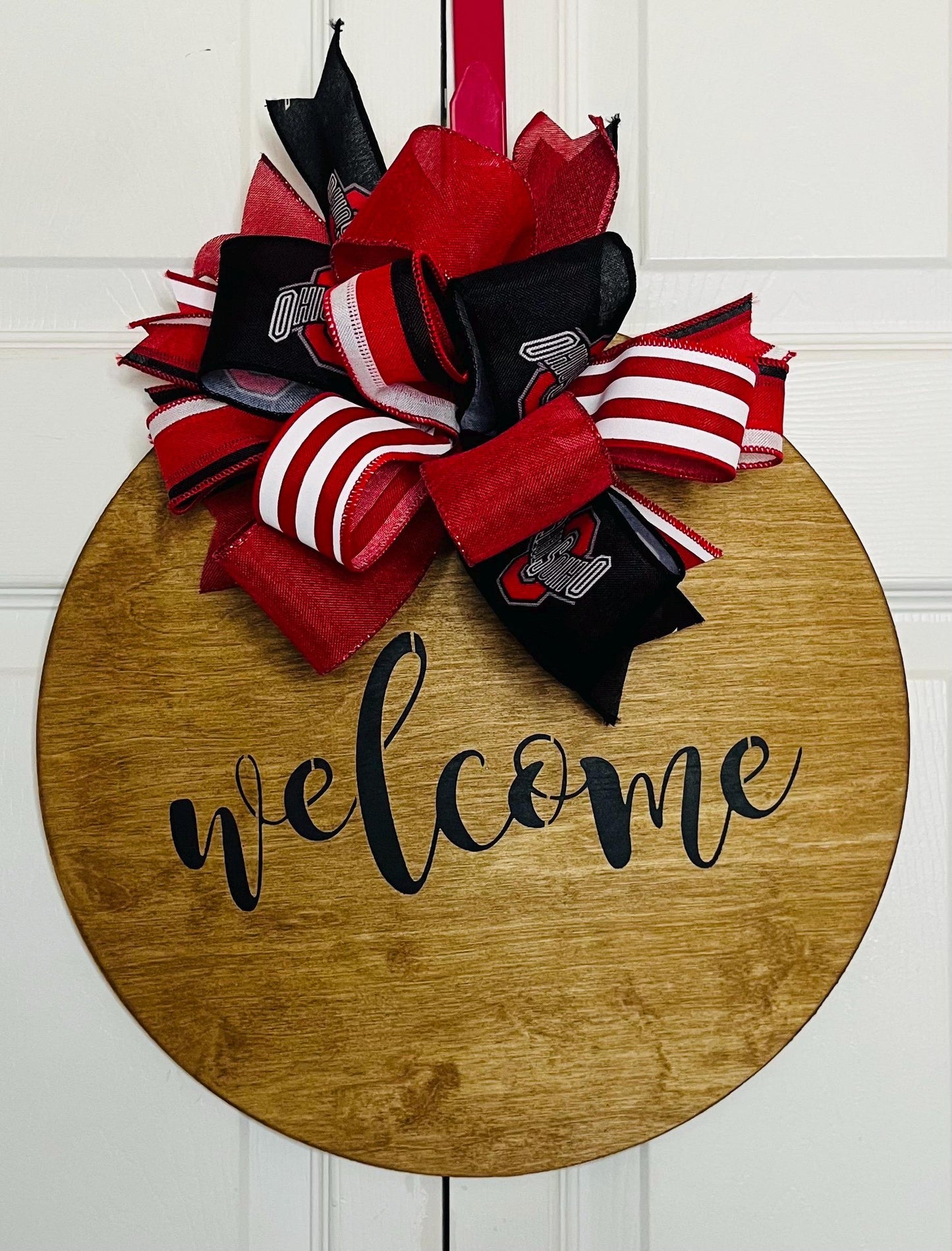 Football door hanger wreath