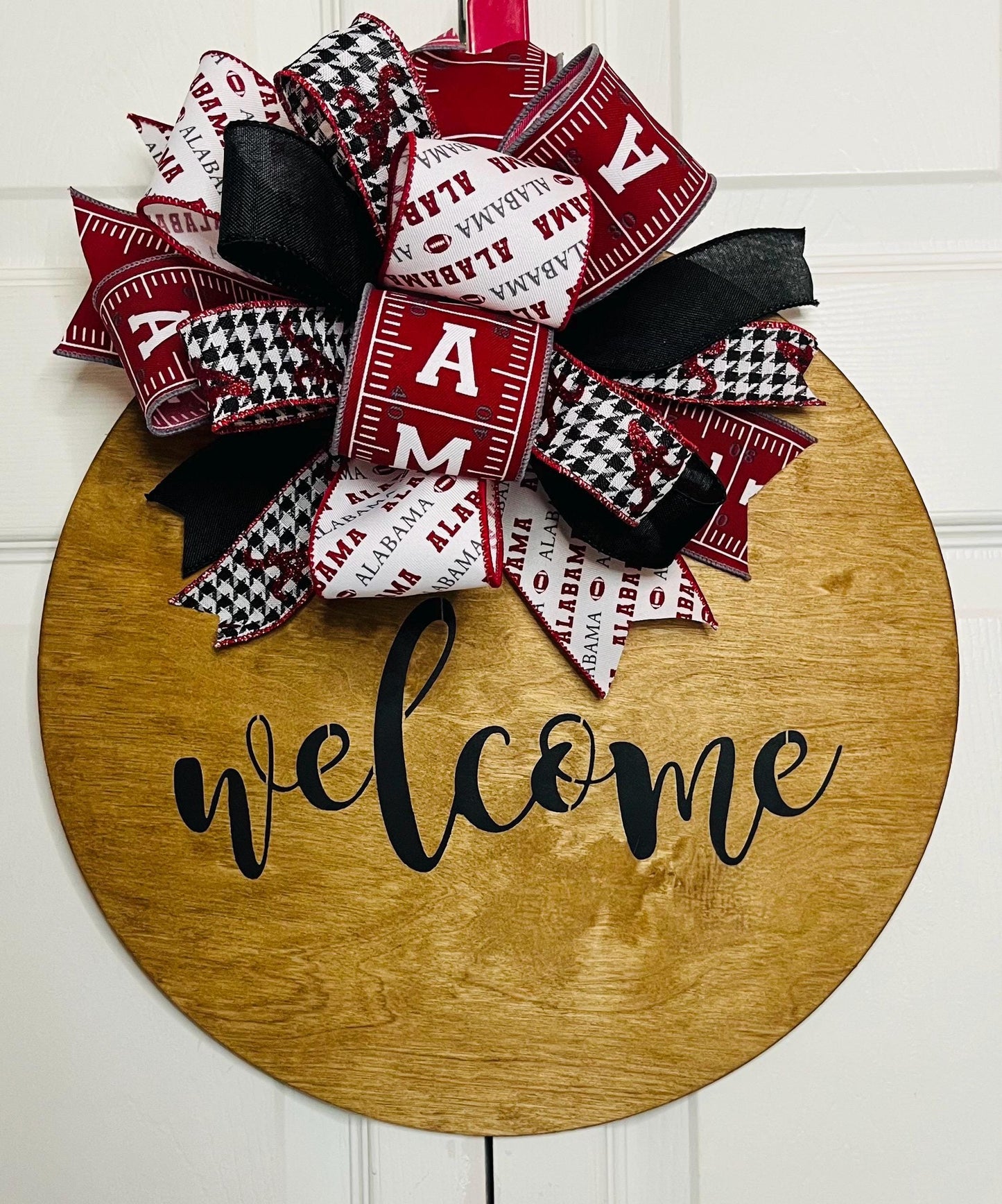 Welcome football door hanger wreath