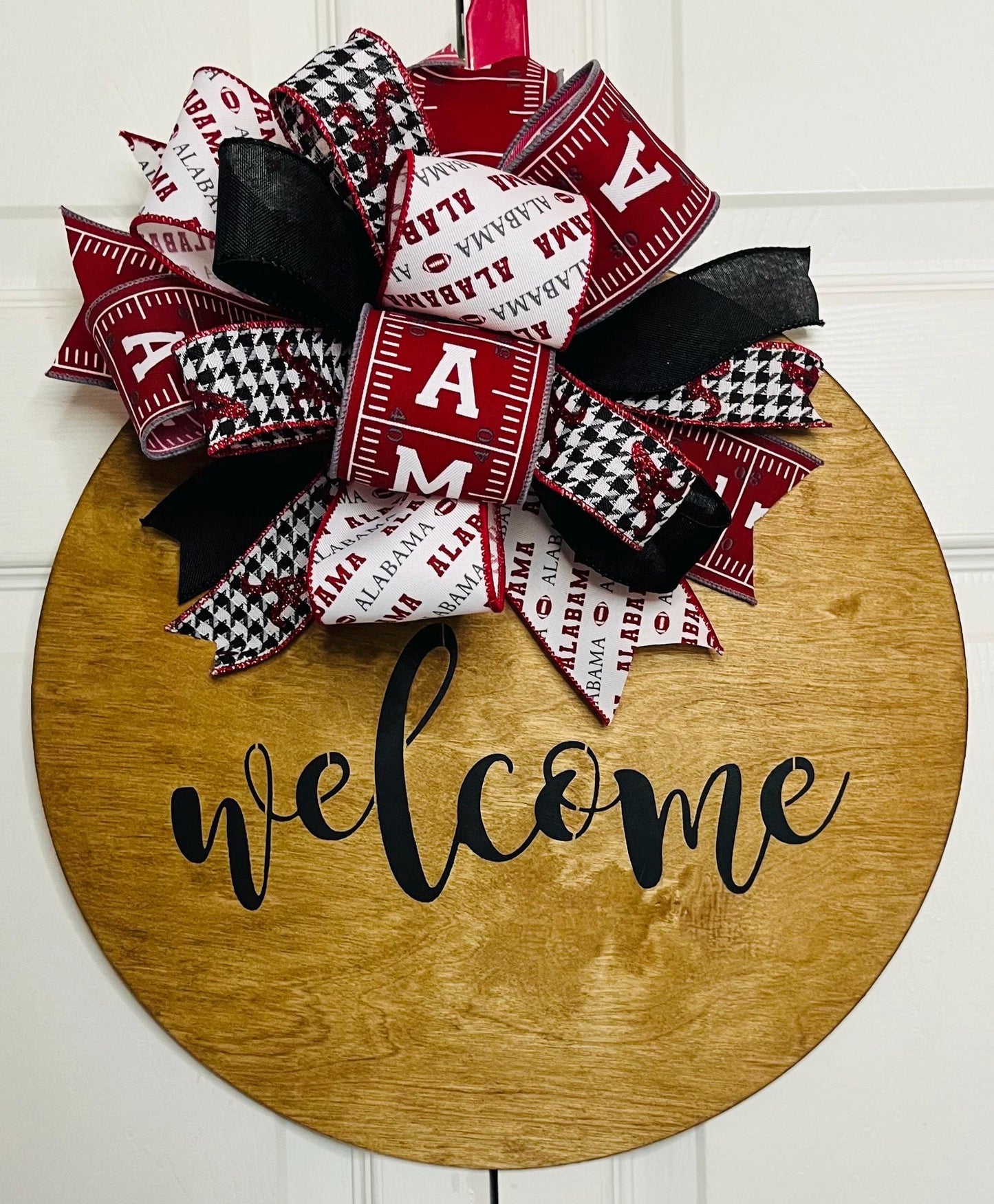 Welcome football door hanger wreath