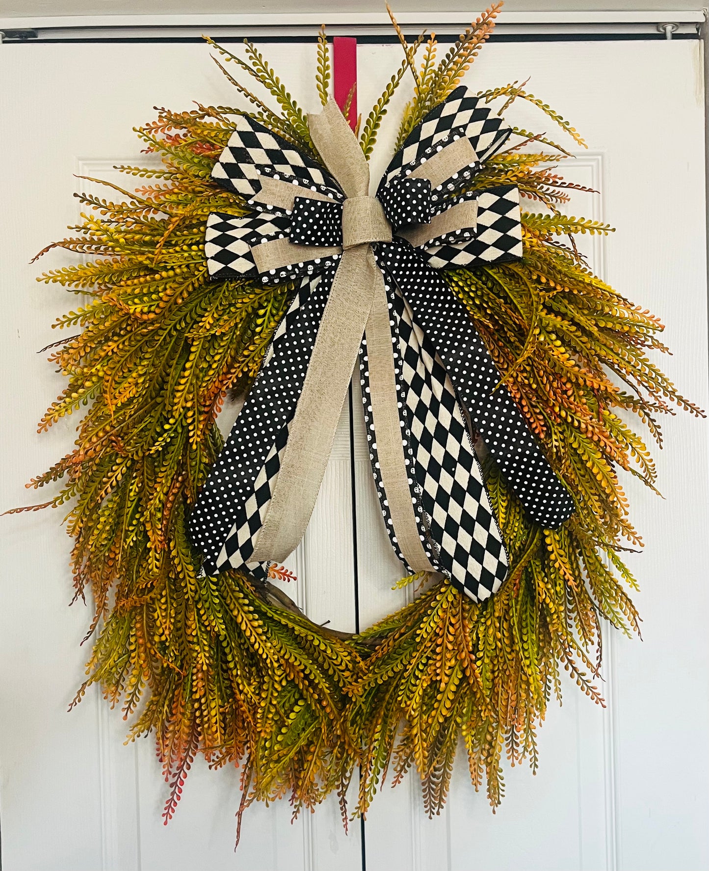 Beaded grass wreath