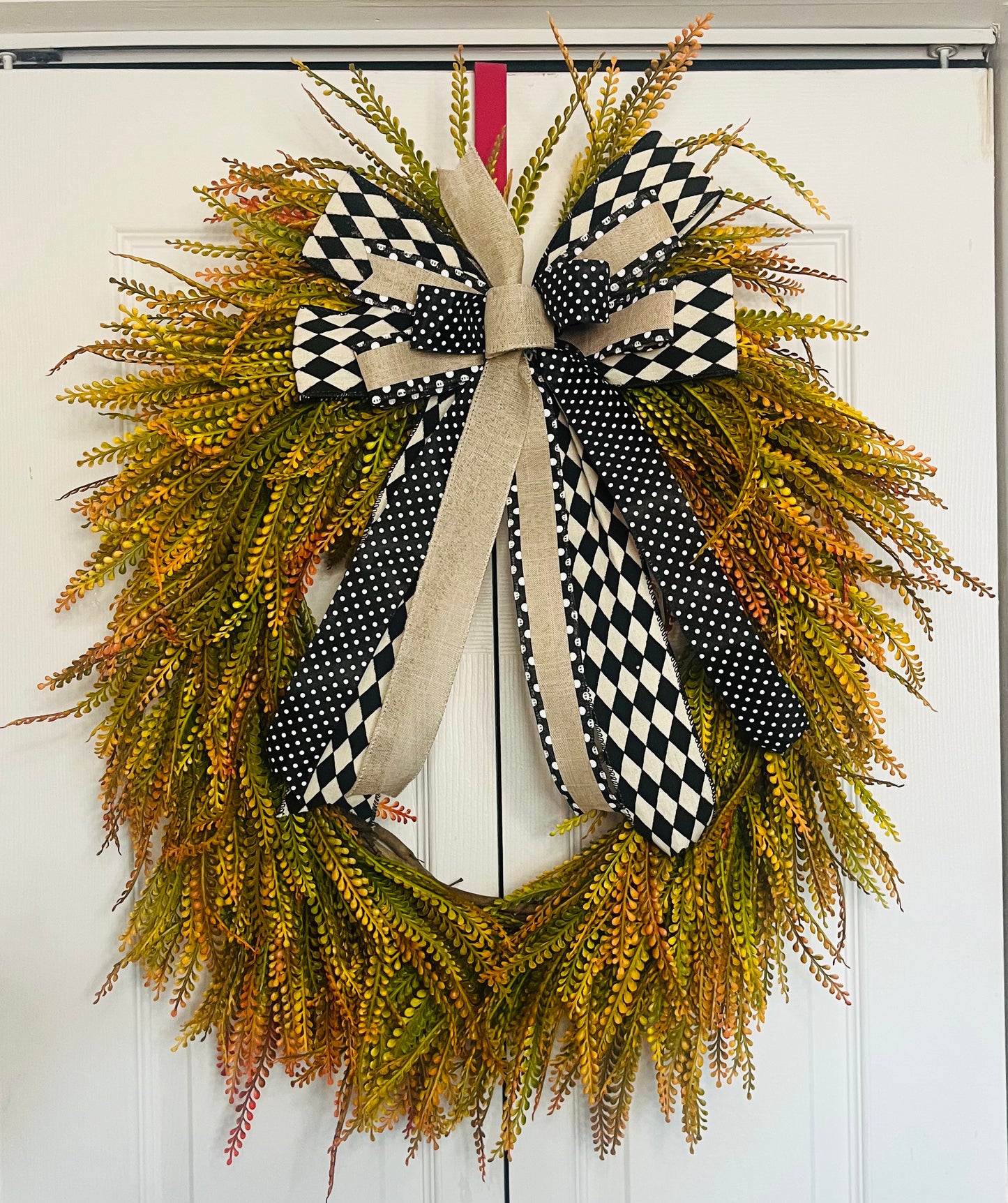 Beaded grass wreath