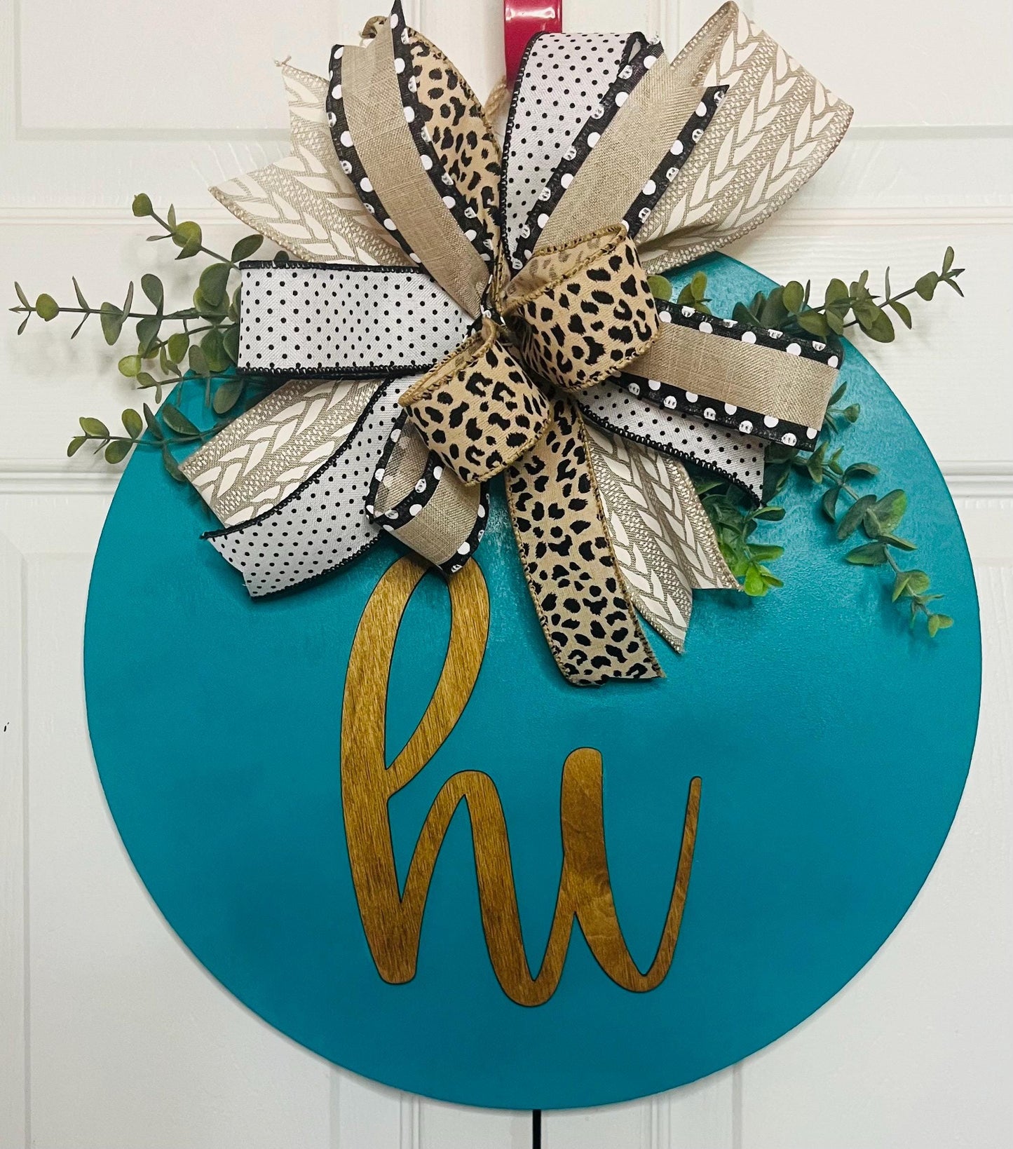 Hi wooden door hanger sign