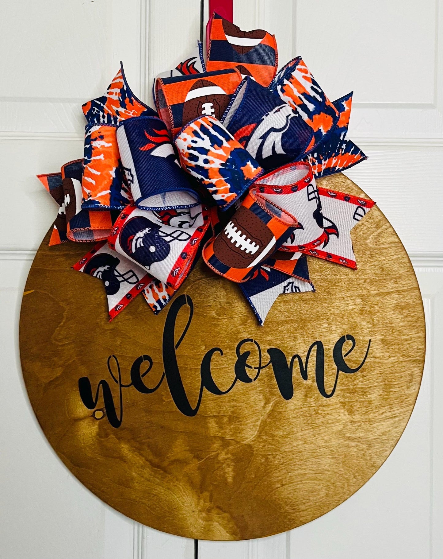 Football door hanger wreath
