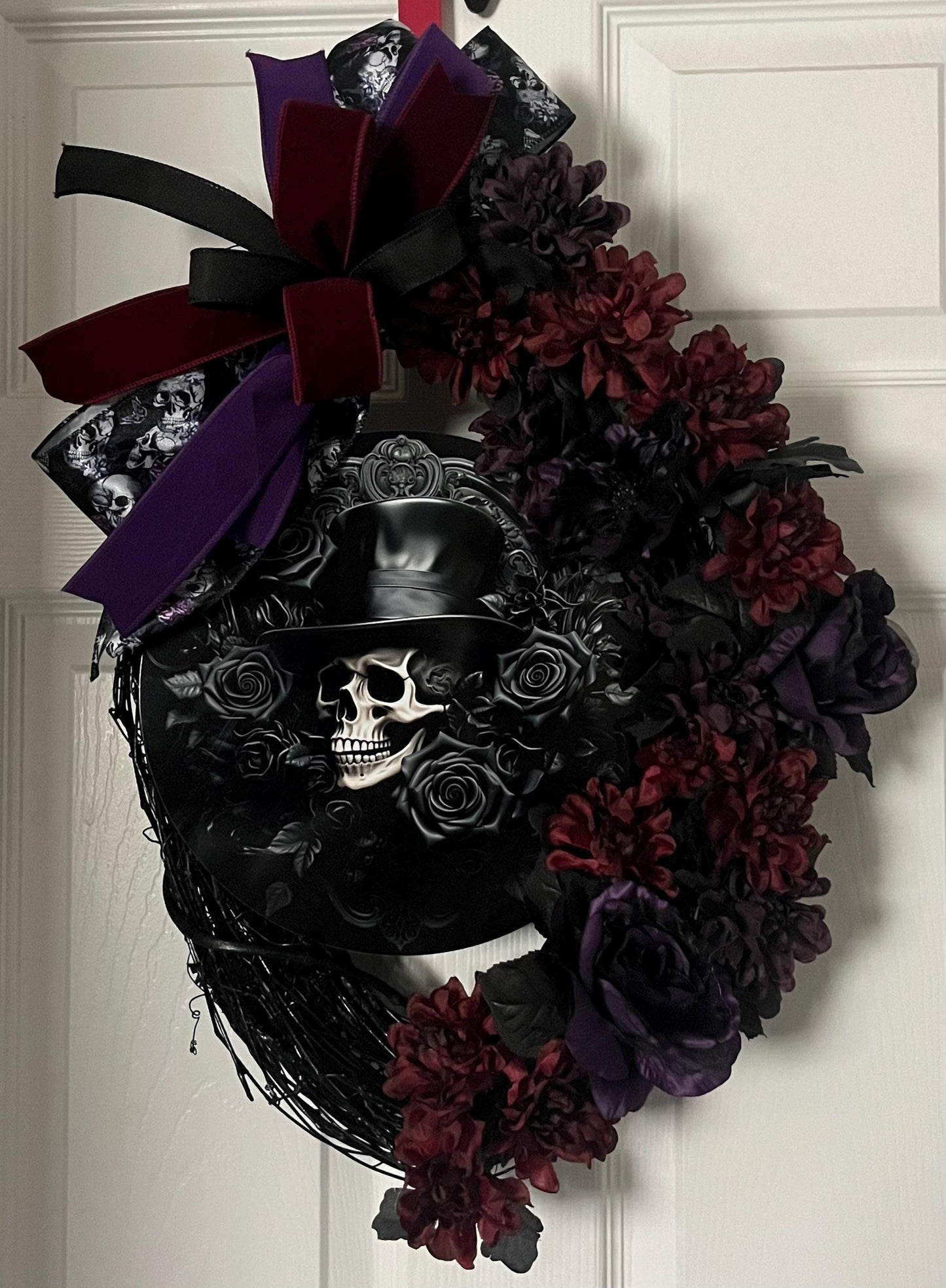Skull grapevine floral wreath