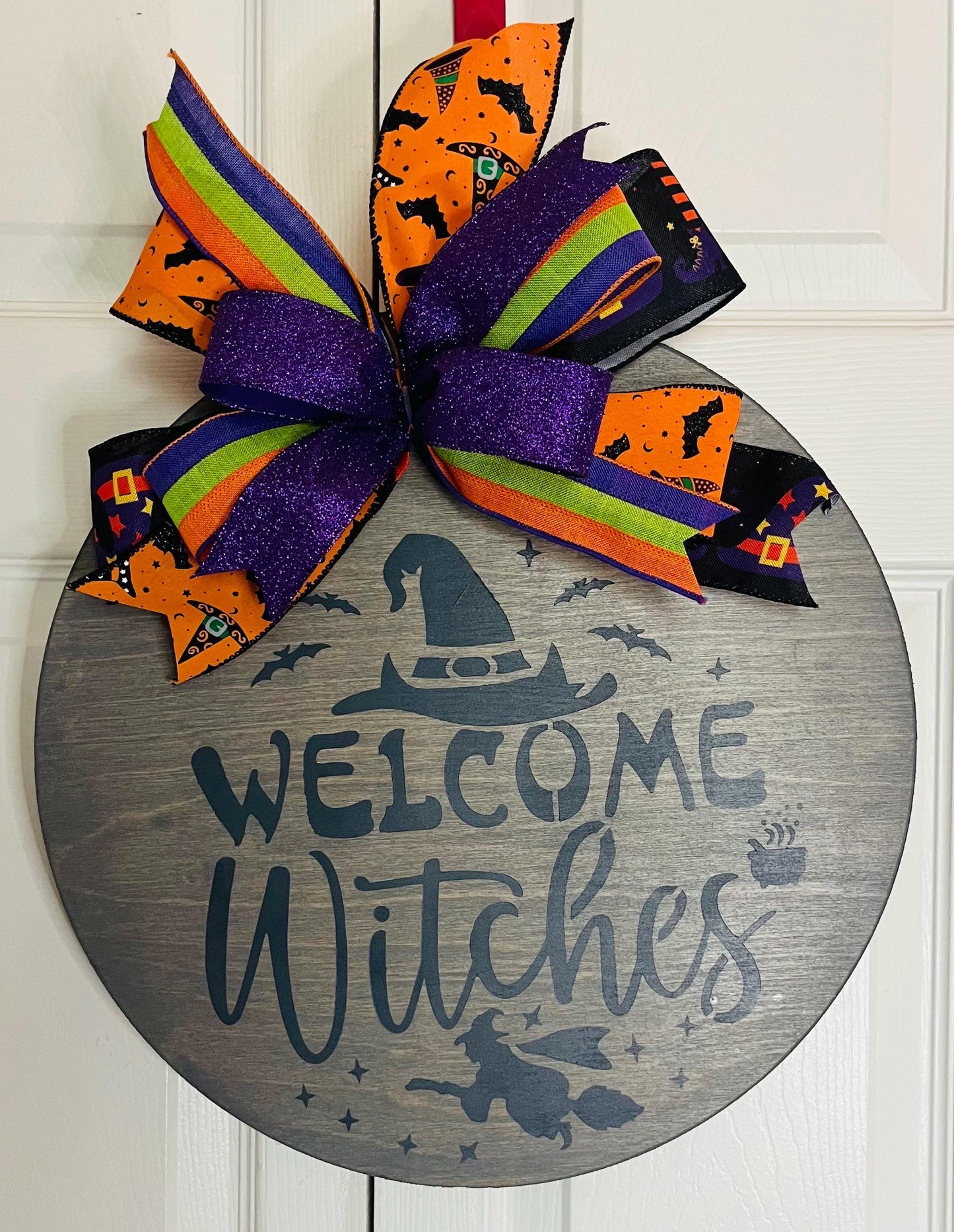 welcome witches Halloween door hanger wreath