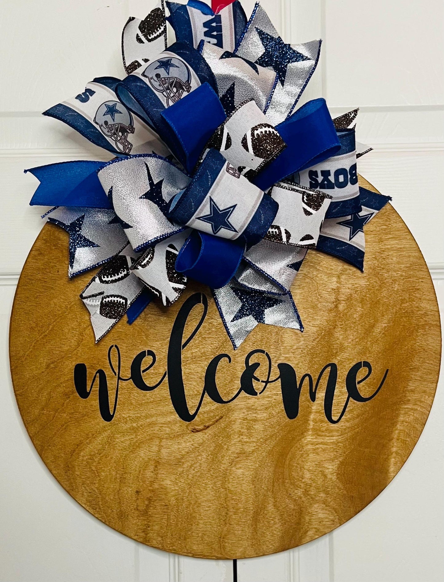 Football door hanger wreath