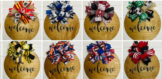 Football door hanger wreath