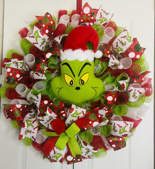Green Monster Christmas Wreath