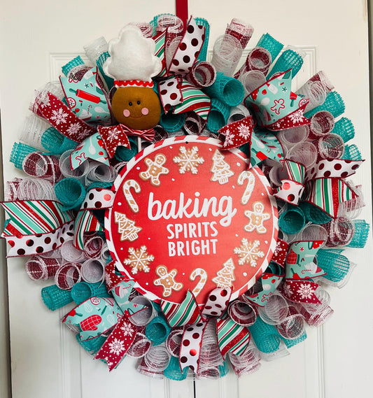 baking spirits bright gingerbread wreath