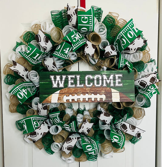 Welcome football wreath