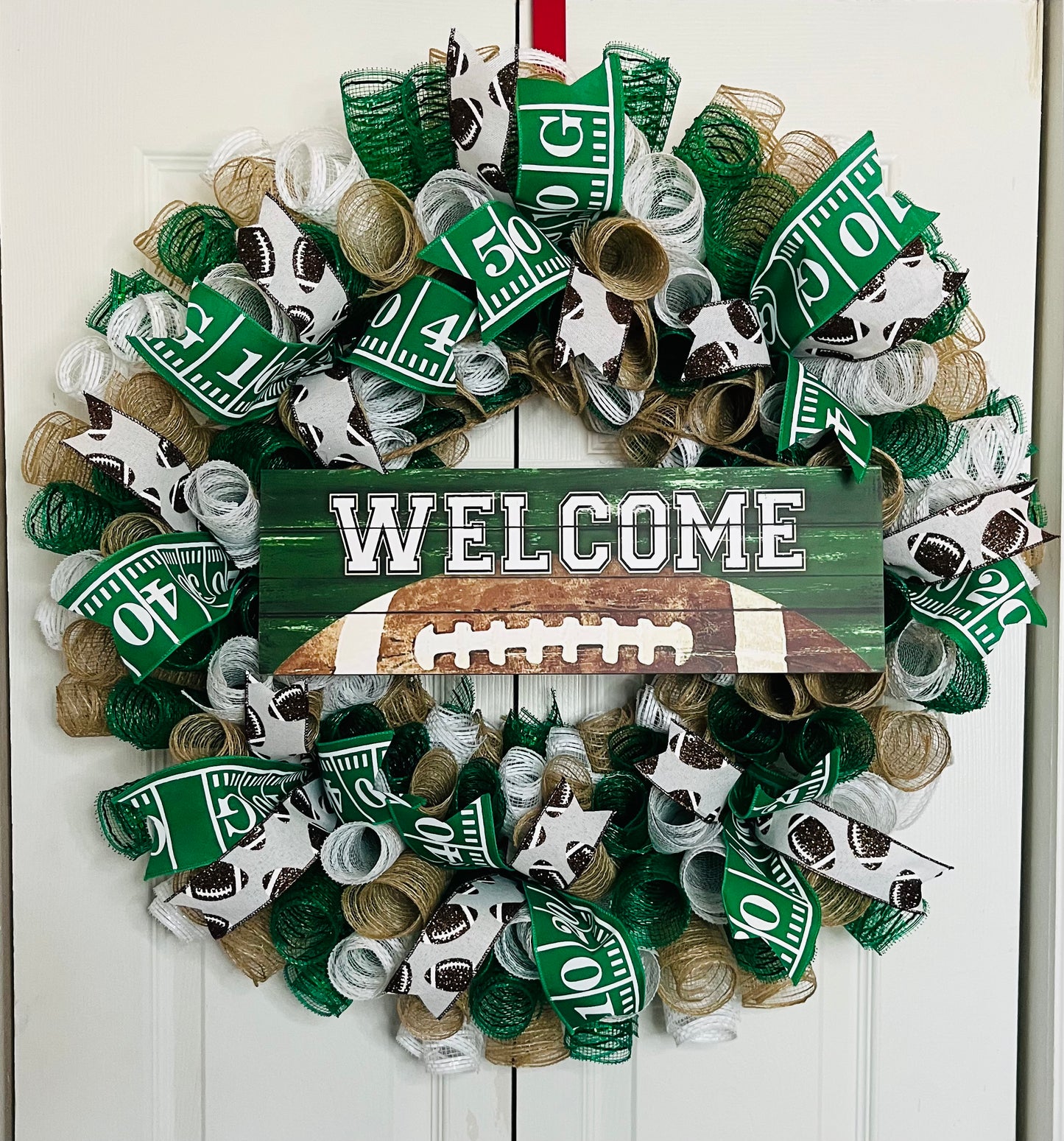 Welcome football wreath