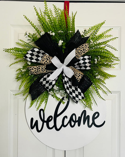 Welcome Door Hanger Wreath
