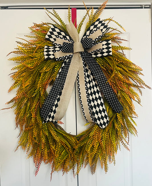 Beaded grass wreath