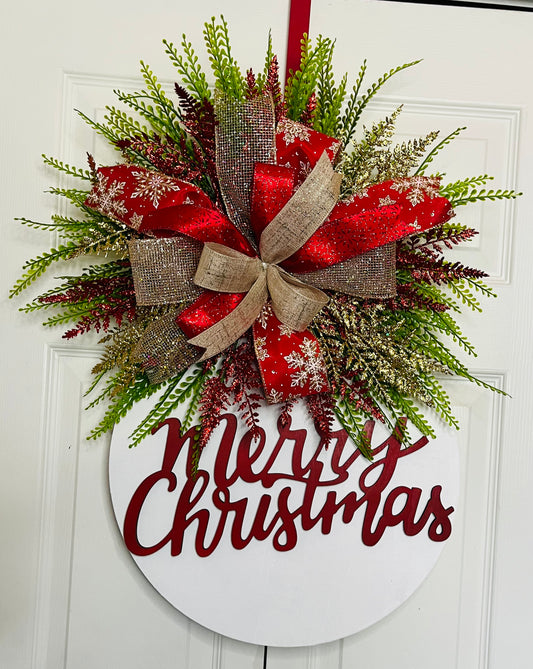 Merry Christmas Door hanger wreath