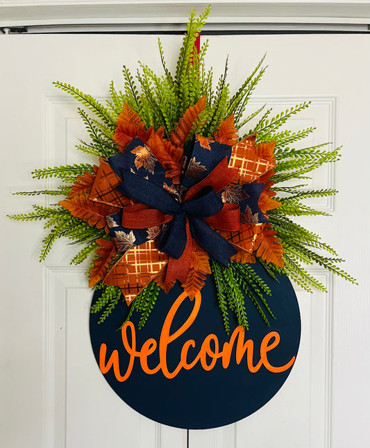 Welcome door hanger wreath