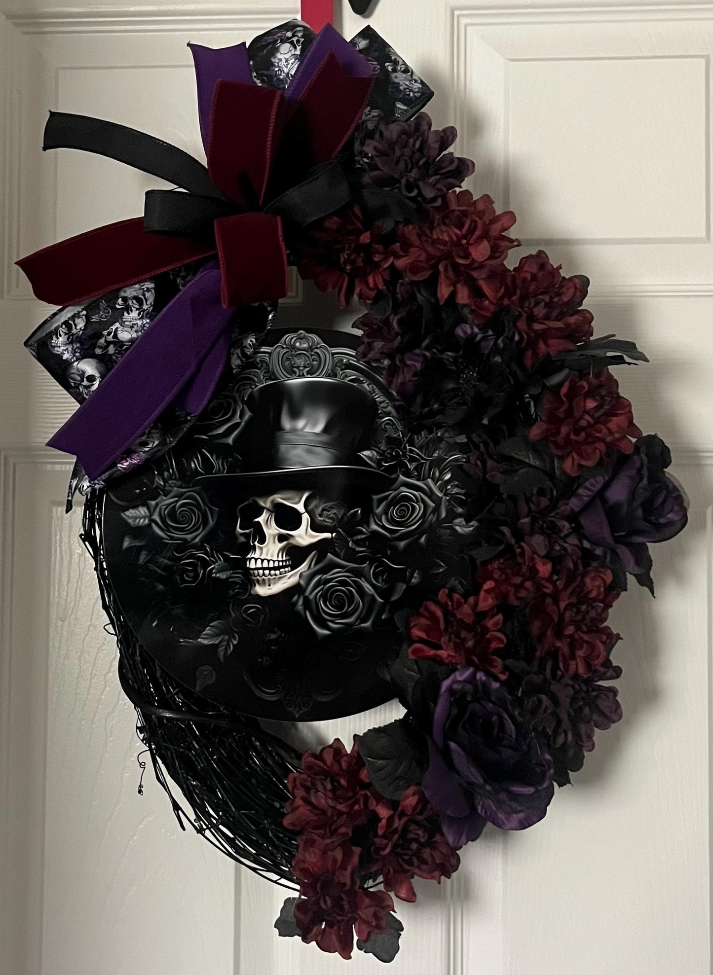 Skull grapevine floral wreath
